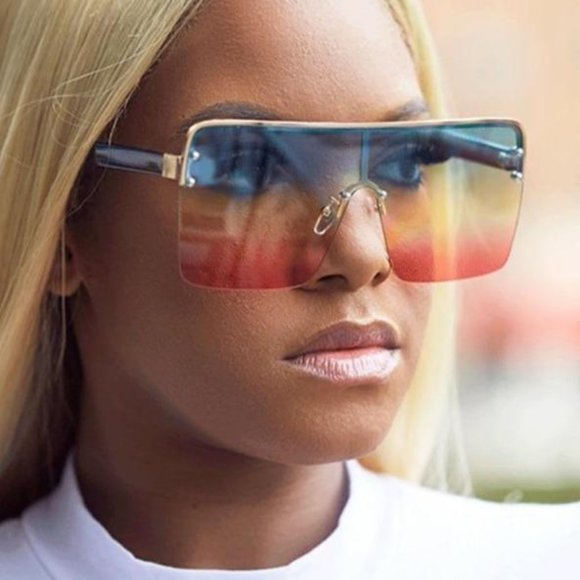 Accessories - Oversized Square Vintage Gradient Sunglasses S013